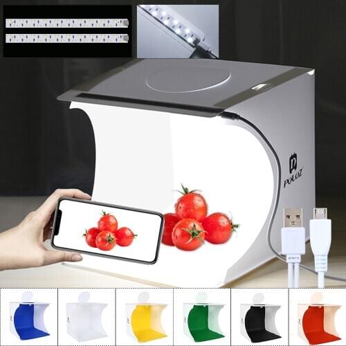 Portable Folding Lightbox Photography Photo Studio Softbox 2 Panel LED Light Soft Box Background Kit Light box for DSLR Camera