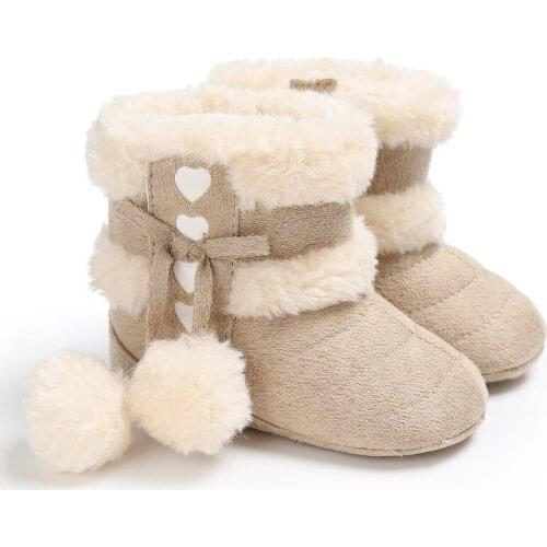 Clearance!!! Baby Girl Boots Winter Girls Fur Plush Boot Anti Slip Snow Boots for Baby Moccasin Soles Infant Winter Warm Shoes