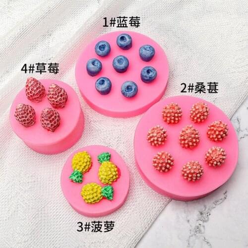 DIY Baking Cake Candle Decoration Silicone Mould Strawberry Cherry Pineapple Mold Candle Cake Making
