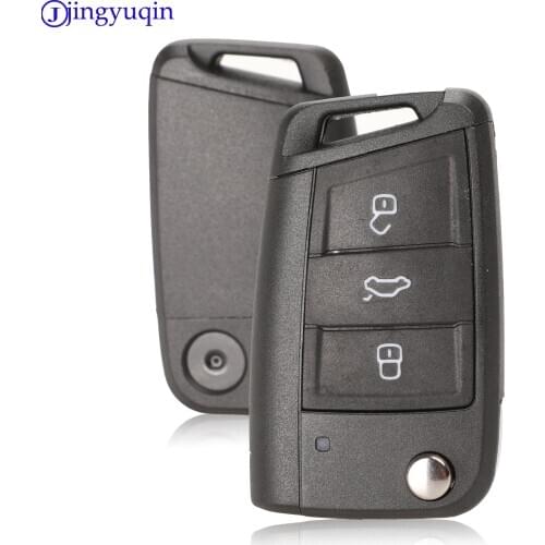 Jingyuqin Remote Folding Flid Car Key Shell Cover For Golf 7 Sportsvan GTI MK7 Skoda Octavia A7 Seat Replacement Case