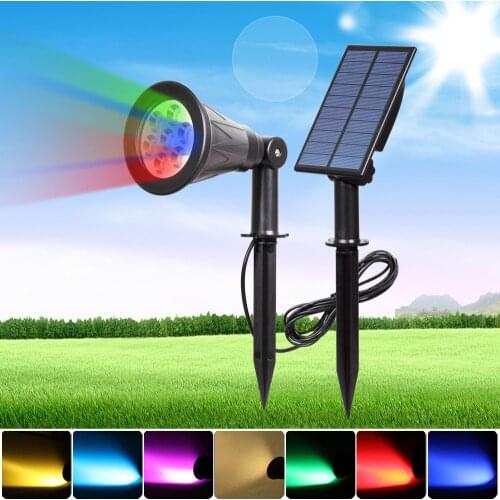 Solar Power LED Lawn Lamp 7 Colors Changing Light Control Projection Lamp Outdoor Garden Landscape Decorative Atmosphere Lights