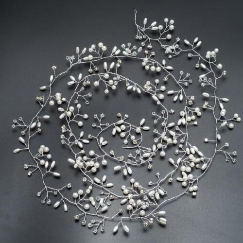 Wedding Headdress Simulated Pearl Hair Accessories for Bride Crystal Crown Floral Elegant Hair Ornaments Hairpin