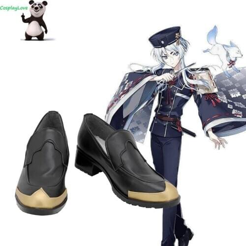 Touken Ranbu Online Hakusan Yoshimitsu Black Shoes Cosplay Long Boots Leather CosplayLove For Halloween Christmas