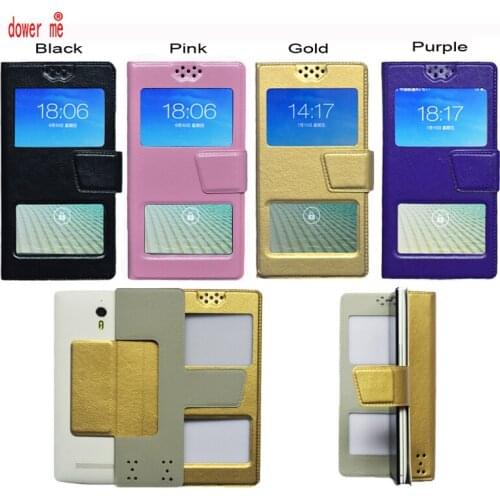 Dower me Double window Universal Flip PU Leather Case Cover For BQ BQ-5004G Fox Phone In Stock N2