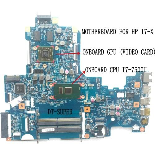 STOCK. PROMPT SHIPPING,.17-X MOTHERBOARD For HP 17-X MAIN BOARD,WITH CPU I7-7500U +VIDEO CARD (90 DAYS WARRANTY)