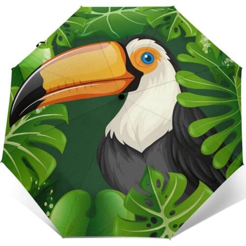Wild Toucan Forest Windproof Automatic Folding Inverted Umbrella Portable Paraguas for Man Woman