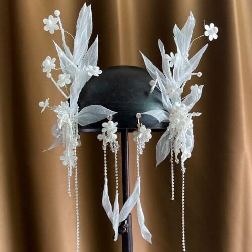 Brides Headdress Flowers Leaves Simple Temperament Barrettes Wedding Hair Accessories