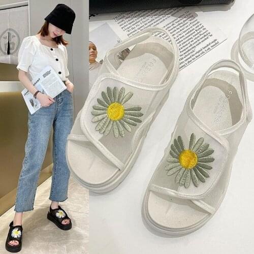 2021 New Summer Women Platform Sandals Casaul Shoes Chunky Leather Sandals Outdoor Beach Sandals Womens Flat Sandals