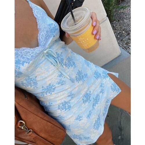 Animal Leopard Printed Mini Dress Summer Patchwork Lace Frill Sexy Bodycon Dress Women Y2K Sleeveless Strappy Dress