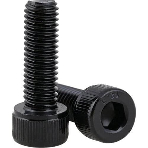 1pcs M16 12.9 level Allen reverse teeth screws hex socket knurled screw left thread bolt alloy steel black color 30mm-120mm long