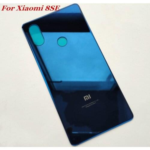10Pcs New back Housing For Xiaomi 8SE Back Cover Glass Battery Case With 3MM glue For mi MI8SE Replacement