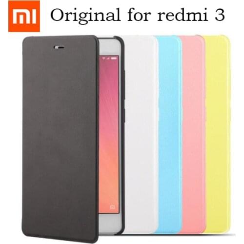 100% Original Flip Case cover for Xiaomi Redmi 3 protective case flip sabic matte leather cover for xiaomi redmi 3 genuine