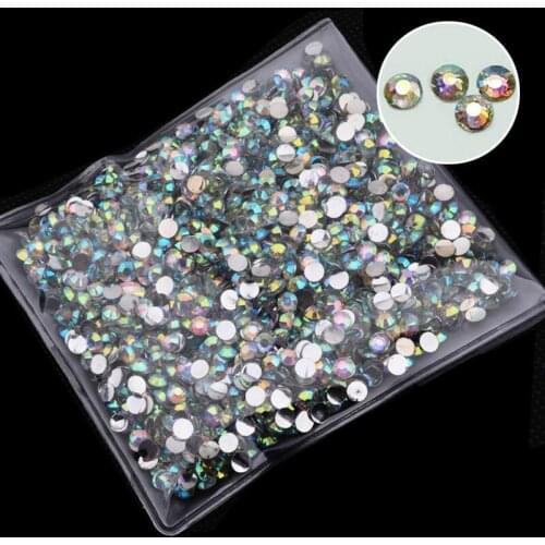 1000pcs/pack Crystal AB Rhinestones 3D Charm Glitter Flat-back Nail Art Decorations DIY Acrylic Manicure Nail Tips Accessories