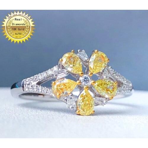 18k white gold Natural Real 0.64ct diamond ring Jewellery Engagement ring &Wedding ring have certificate H-M05