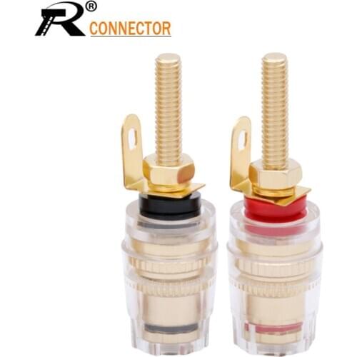 20PCS Long thread binding post banana socket connector 4mm banana plug amplifier speaker terminals Non-magnetic wire connector