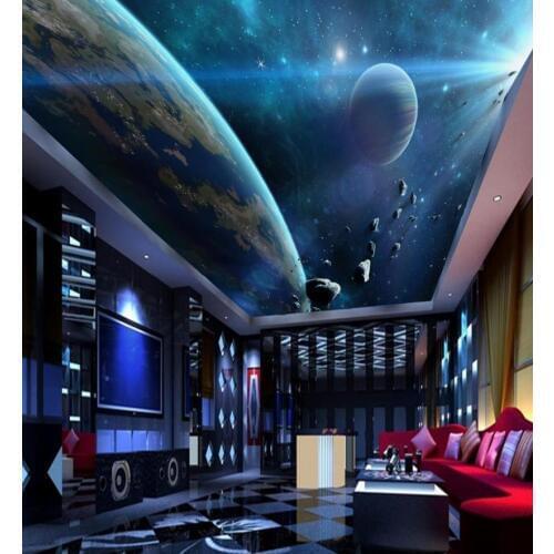Cosmic stars 3D Ceiling Mural Photo Wallpaper roll size Ceiling Murals Wallpaper Brick Wall Living Room