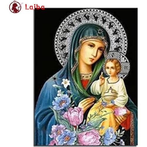 5D DIY diamond painting Hot selling home art, Virgin Mary, religion cross stitch full square round diamond Emeroidery mosaic
