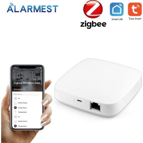 ALARMEST Tuya Zigbee Wired Gateway Hub Smart Home Device Support add APP Gateway Smart Light Control ZigBee Power by Tuya