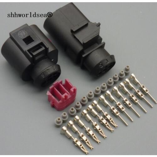 Shhworldsea 1sets 6 Pin 3B0973813 1J0973713 1.5mm Auto Temp sensor plug waterproof Electrical Wire connector for car truck