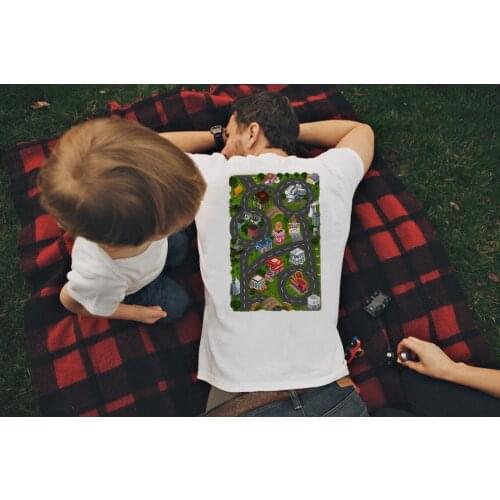 Car Play Mat Shirt family matching Kids Dad Shirt Fathers Day Shirt Road Map Shirt Father Son Shirt Daddy Gift From Son