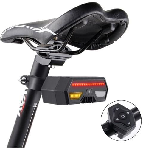 Wireless Smart Bike Tail Remote Controller Signals USB Rechargeable LED Bicycle Turn Lights Mountain Road