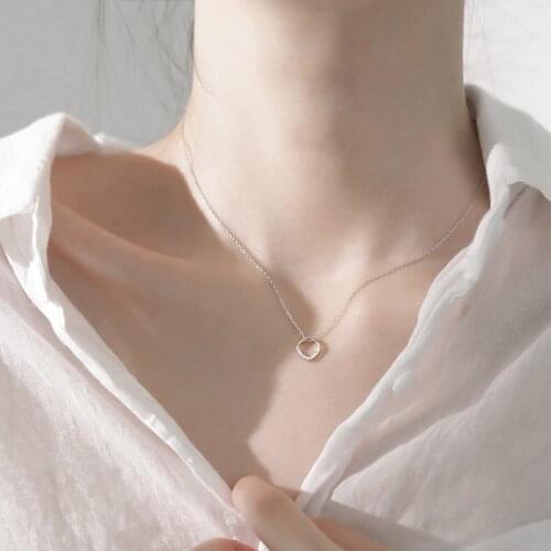 Korean Fashion Square Pendant Necklace Geometric Fine Silvery Jewelry For Women Wedding Best Clavicle Chain Christmas Gifts