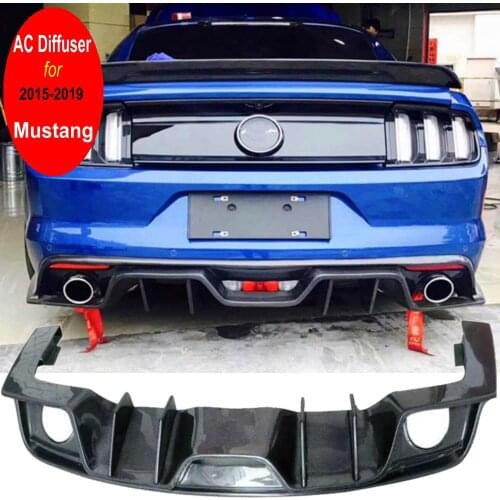AC type Carbon Fiber Diffuser Auto Car Rear Bumper Wing Spoiler for Ford Mustang 2.3T 5.0 Bodykit 15-2019 body kits rear bumper