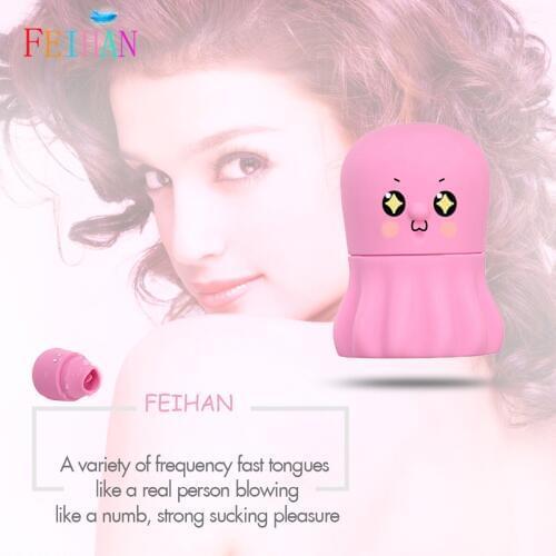 FEIHAN 7 frequency strong tongue cute octopus vibration toy usb charging jumping egg G point clitoris vibrator