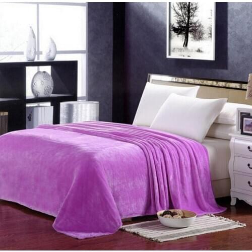 Purple throw blanket bed sheet solid color Coral Fleece blanket Adults children super warm soft blankets for sofa/bed 180x200 cm