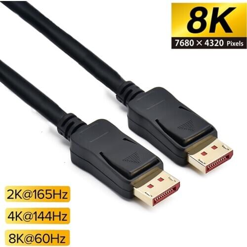 Displayport 1.4 cable 144Hz DP Cable Display port male to Displayport male monitor cable lead 8K@60Hz,4K@144Hz,2K@165Hz