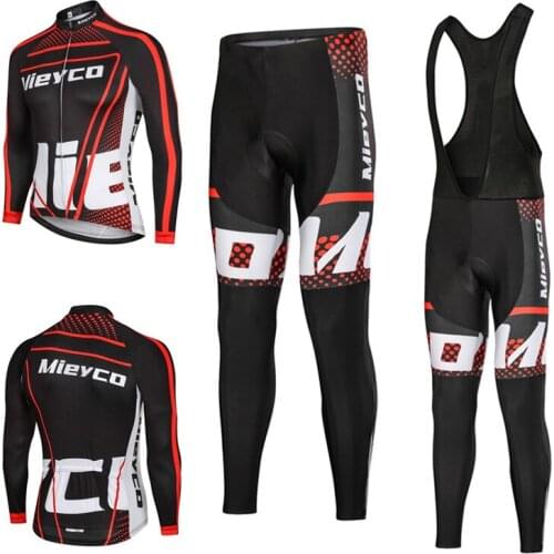 Cycling Jersey Set Pro Team Red Long Kit Bike Jumpsuit Clothing MTB Quick Dry Cycling Equipment Outdoor Sport Suit For Bicycle