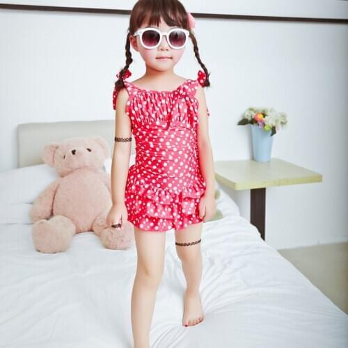 Hot Fashion Child One-piece Swimsuit Dot Print Thong Swimwear for Kids Girls Casual Beachwear Resort Spa Wear Clothing