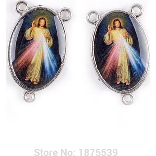 Divine Mercy Rosary Chaplet Center Medals For Man