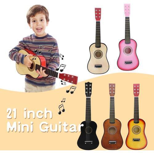 21/23 inch Solid Wood 6 Strings Mini Acoustic Guitar String Acoustic Guitarrafor Children Practice Beginners Home-schooling