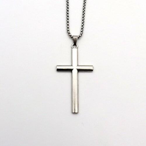 Fashion womens cross pendant dropshipping silver crystal Jesus cross pendant necklace jewelry wholesale for men and women
