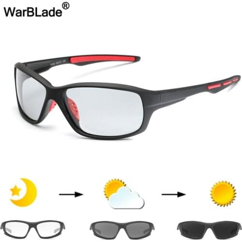 WarBLade Photochromic Sunglasses Men HD Polarized Sun Glasses Male Driving Goggles Chameleon Glasses Day Night Driving Eyewear