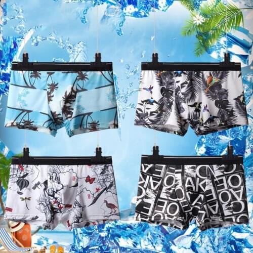 4 Pcs/Lot Ice Silk Mens Underwear Summer Sexy Man Underpants Ultra-Thin Breathable Soft And Comfortable Ice Silk Boxer Shorts