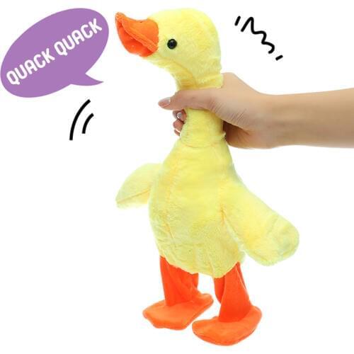 Novelty fun cute puzzle repeat toy fun learn tongue yellow duck talking animal toy gift for children