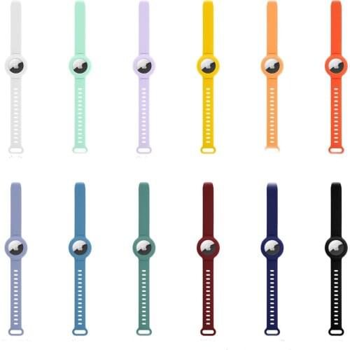 The new pure color silicone bracelet is suitable for Apple Airtag positioning tracker protective cover childrens watch tracker
