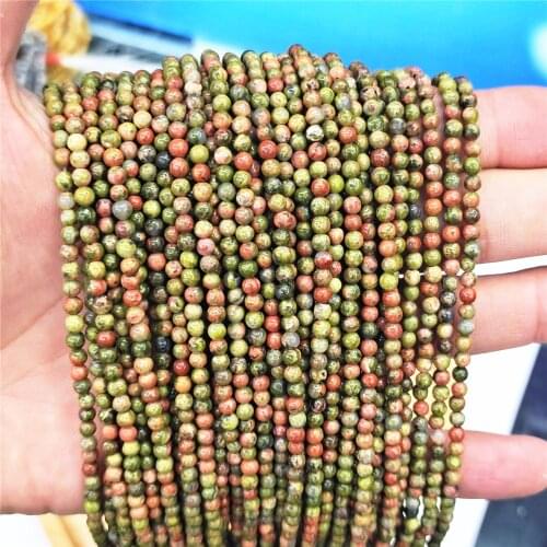 Wholesale 710pcs Natural Unakite Stone Beads Round Loose Spacer Beads for Jewelry Making DIY Bracelet Necklace Charm 3mm