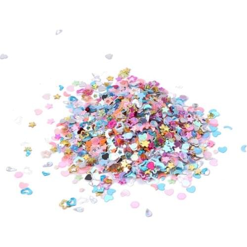 Lot 5000Pcs DIY Mixed Plastics Glitter Heart Star Flower Nail Art Decoration 652C