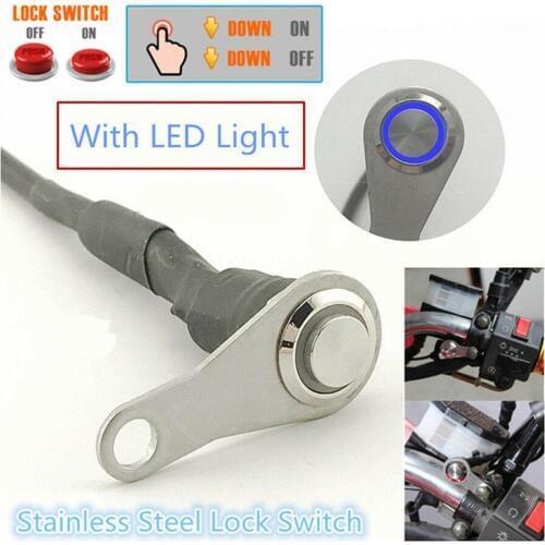 Motorcycle Switch Electric Motorcycle Light LED Headlight Handlebar Switch ON+OFF Handlebar Mount Push Button 12V For Work Light