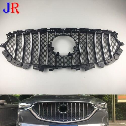 FIT FOR MAZDA CX-5 CX5 AUTO FRONT MESH EXTERIOR MASK TRIMS COVERS AUTO GRILLE 2017 2018 FRONT BUMPER ABS MODIFIED GRILL GRILLS