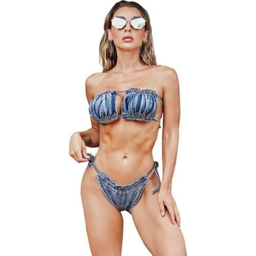 Sexy Women Bra and Briefs Bikini Sets Ladies Nightclub Club Bar Summer Sea Beach Wear Clothes