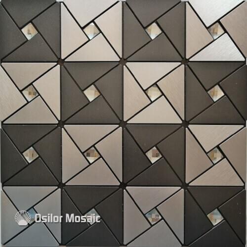 Silver and black color metal mosaic aluminum plastic plate mosaic tiles for kitchen backsplash decoration tiles