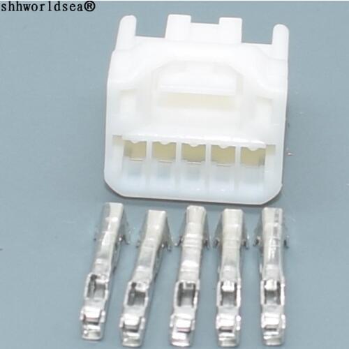 Shhworldsea 5pin 1.2mm auto plastic housing plug electric unsealed connector with terminals 7283-5830