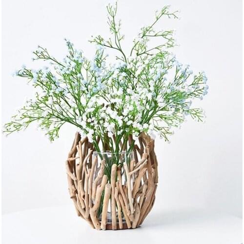 Modern Wood Desktop Hydroponics Vase Living Room Bedroom Household Home Decoration Office Dried Flower Vase Arrangement