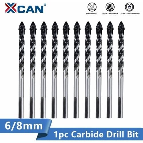 XCAN Tungsten Carbide Drill Bit 6mm 8mm for Porcelain Ceramic Tile,Concrete,Brick,Glass,Plastic Masonry and Wood Gun Drill Bit