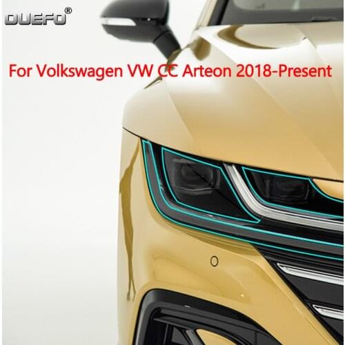 Car Headlight Tint Black Protective Film Protection Transparent TPU Sticker For VW CC Volkswagen CC Arteon 2018 2019 2020 2021