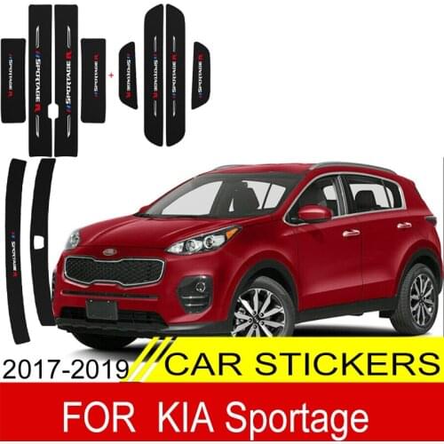 For Kia Sportage 2017 2018 2019 Car Door Sill Guard Cover Protector Stickers Carbon Fiber Threshold Strip Front Rear Taildoor